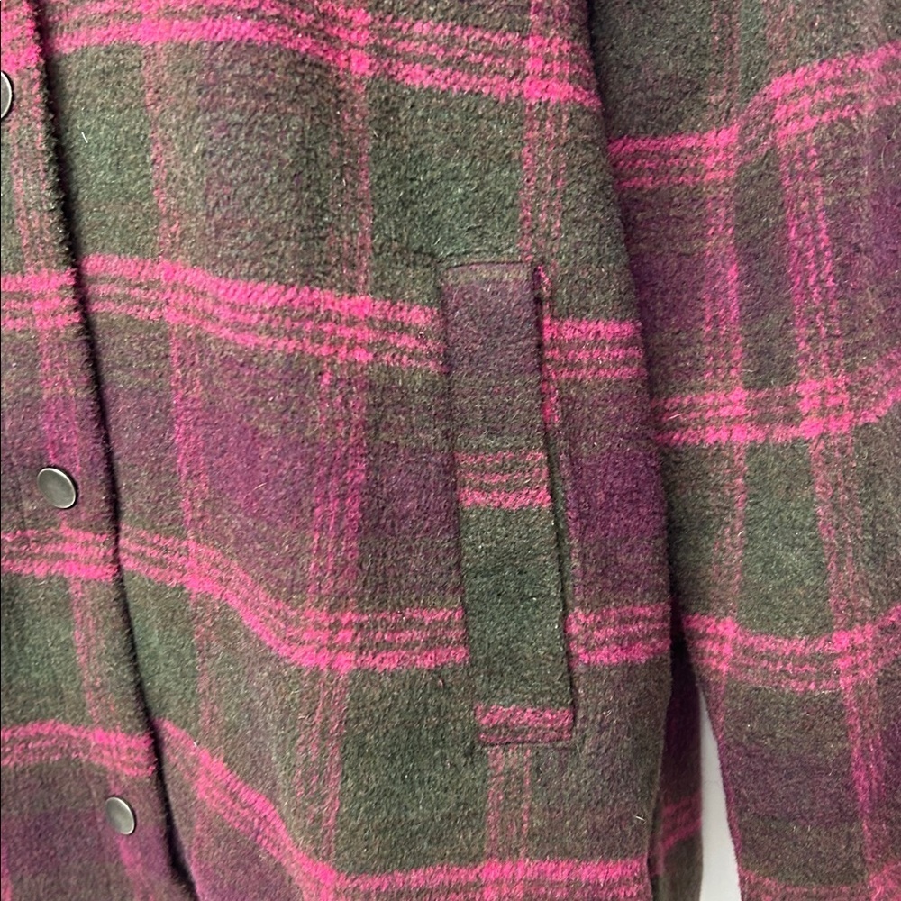 Ashley By 26 International Plaid Utility Jacket - Pink and Green xl - Picture 3 of 6